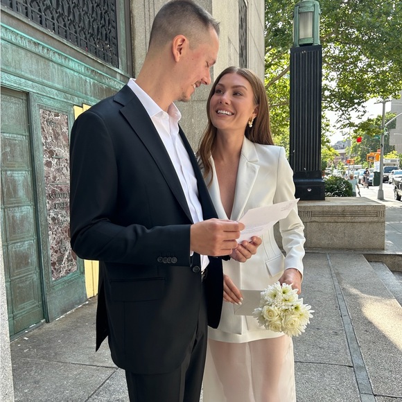 NWOT Zara White Tuxedo Jacket - Picture 13 of 13